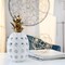 Kingston Living 13" White and Gold Ceramic Lattice Pineapple Decor